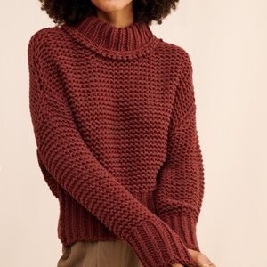 Free People My Only Sunshine Chunky Knit Mock Sweater